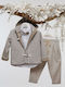Mi Chiamo Baptism Suit for Boy Beige A4775-MM