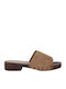 Mules With Heel In Brown Colour