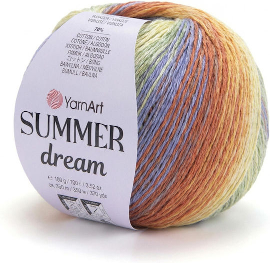 Yarnart Summer Dream 100gr 350mt 70% Cotton 30% Viscose Colour 4301 Multicolour