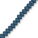 Natürliche Lava Oval Scheibe Petrol 8x5mm – Loch 2mm – Reihe 20cm 39 Perlen