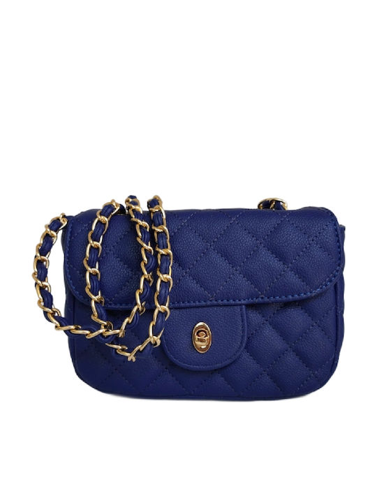 My Shoe Fashion Leder Damen Schultertasche Blau