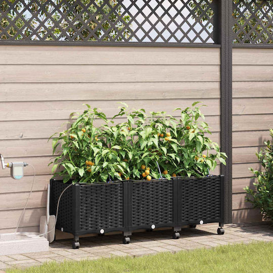 vidaXL Set 3 Plastic Planter Boxes vidaXL Set 3 Plastic Planter Boxes