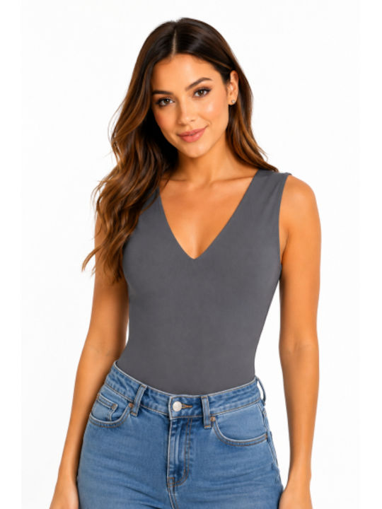 Sleeveless Grey Bodysuit Morena Spain Sl-bzm191-26bo