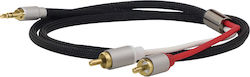 Dynavox 3,5mm Stecker-2x RCA-Stecker Kabel 3m