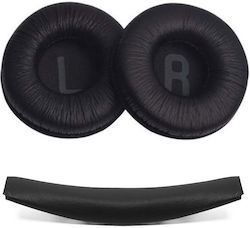 Sonictech Възглавнички За Слушалки + Лента За Глава Jbl Tune 520bt 525bt 670bt Jr310 Jr320 Черен Комплект 3 Броя Резервни Части Възглавнички За Слушалки