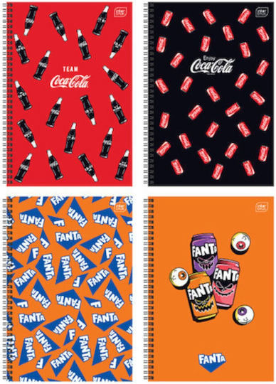 interDRUK Spiral School Notebook Ruled B5 60 Paper Sheets 2 Subjects Coca Cola (Various Designs or Colours)