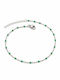 Charmy Anklet from Stainless Steel Green 23cm