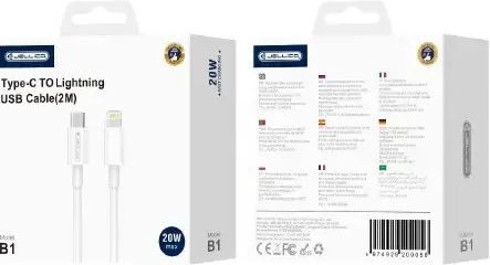Jellico Cablu B1 Usb-c Lightning Pd 20w 2m Alb