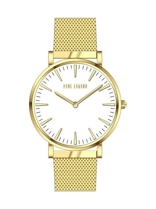 Paul Lorens Womens Watch 38mm Battery With Gold Metal Bracelet
