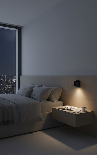 Wall Lamp with Integrated LED and Warm White Light Black