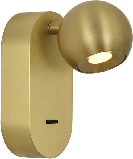 Wall Lamp with Integrated LED and Warm White Light Gold