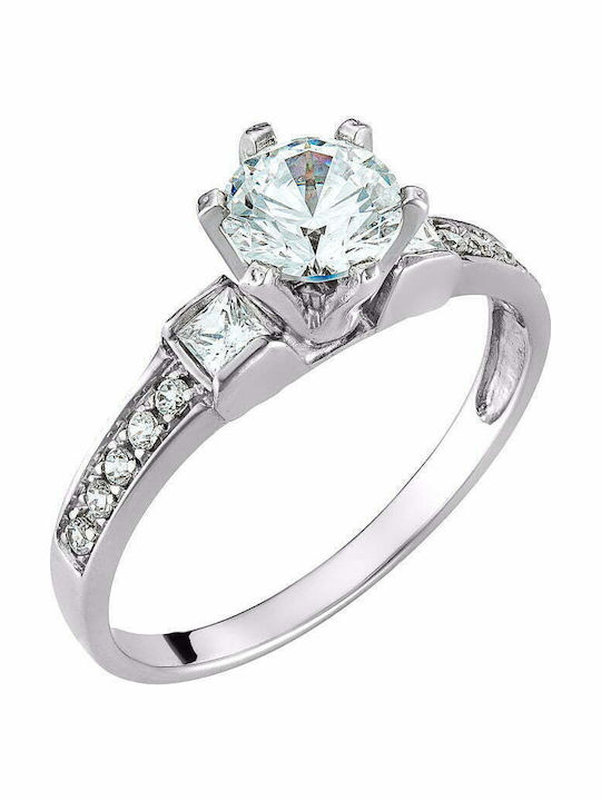 Ioannis Kosmima Single Stone Ring In 9K White Gold