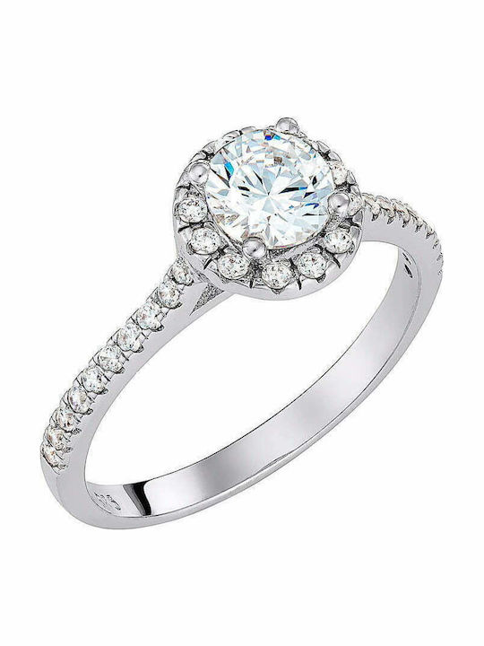 Ioannis Kosmima Single Stone Ring In 9K White Gold