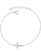 Trusky Women's Set Bracelets with Cross Design in Silver with Zircon 18cm