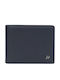 Leather Men's Wallet with RFID Blue
