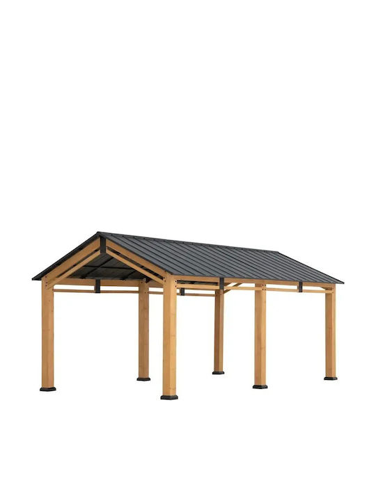 Mijo Garden Gazebo with LEDs Grey 6.03x3.36m