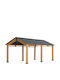 Mijo Garten Gazebo mit LEDs Grau 6.03x3.36m
