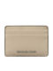 Leather Women's Card Wallet Beige