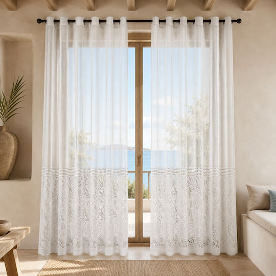 My Home Luxury Κουρτίνα με Τρουκς Λευκή 270x270εκ.