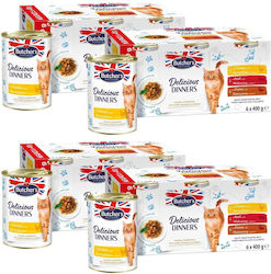 Butcher's Pet Care Delicious Dinners Wet Cat Food with Meat 400g