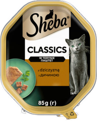 Sheba Classics Nasses Katzenfutter für Erwachsene Katzen mit Fleisch 85g