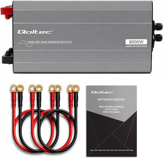 Qoltec Inverter Αυτοκινήτου Καθαρού Ημιτόνου 4000W για Μετατροπή 12V DC σε 230V AC