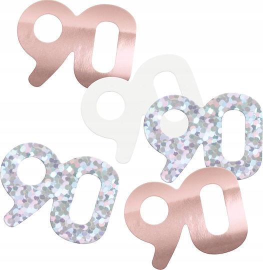 Confetti Decorativ Pentru Petrecere 90 De Ani Roz Auriu Aur Roz Nouăzeci