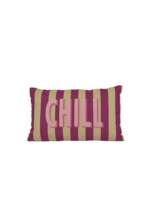 Kaemingk Sofa Cushion Chill Ecru-Burgundy 30x50cm