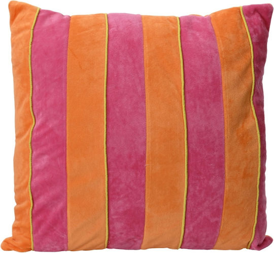 Kaemingk Throw Pillow Stripe Orange-Pink 45x45cm