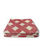 To megalo pazari Throws Set 3 Pcs Chenille Red-Ecru