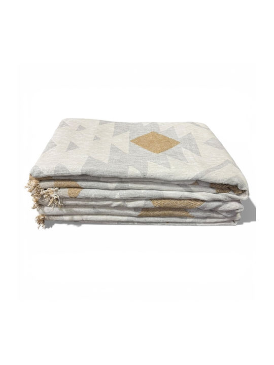 To megalo pazari Throws Set 3 Pcs Chenille Grey-Beige