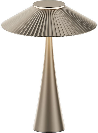 Metal Table Lamp LED with Gold Shade and Base