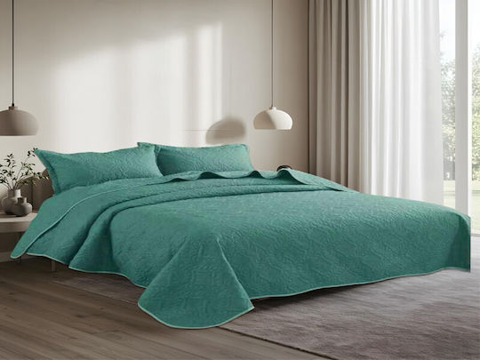 Kykli Σετ Κουβερλί Υπέρδιπλο Microfiber Πράσινο 220x240cm