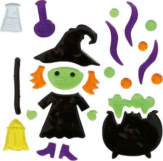 Halloween Gel-Decorations Hexe Zauberin