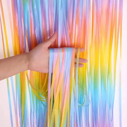 Pastel Rainbow Curtain Photo Background Wall 2x1m Pastel Rainbow Curtain Photo Background Wall 2x1m