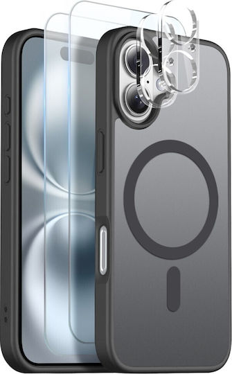 Northjo Σετ Προστασίας 5 1 360 Full Cover Πλαστικό Μαύρο (iPhone 16)