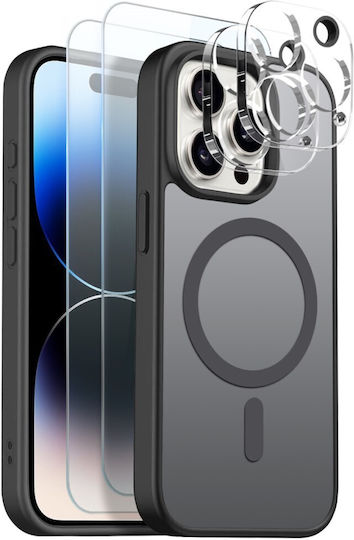 Northjo Σετ Προστασίας 5 1 360 Full Cover Πλαστικό Μαύρο (iPhone 14 Pro Max)