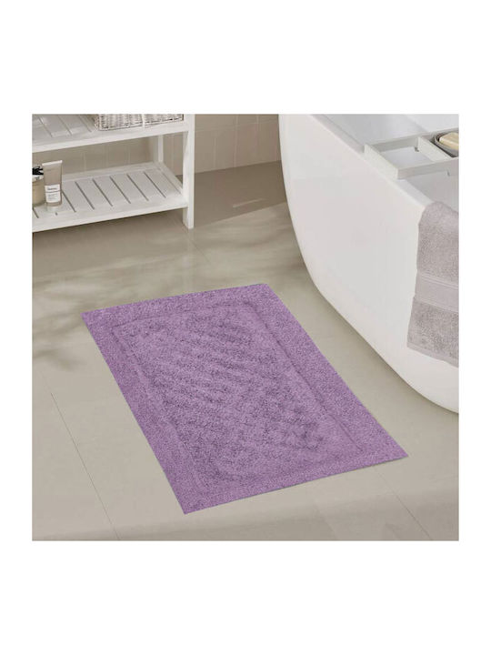 SpitiBazaar Αντιολισθητικό Πατάκι Μπάνιου Βαμβακερό SD-3994 Μωβ 50x80εκ.