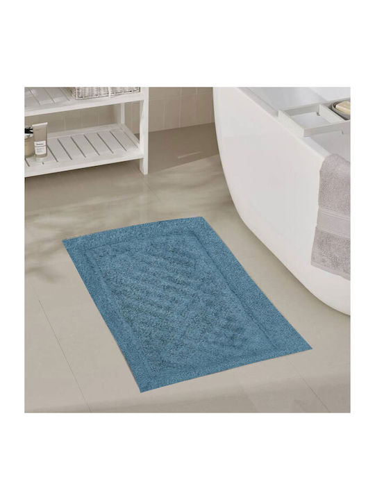 SpitiBazaar Antirutsch Badematte Baumwolle SD-3995 Hellblau 50x80cm