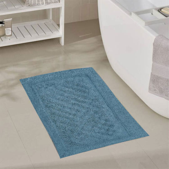 SpitiBazaar Antirutsch Badematte Baumwolle SD-3995 Hellblau 50x80cm
