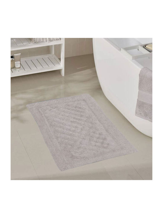 SpitiBazaar Αντιολισθητικό Πατάκι Μπάνιου Βαμβακερό SD-3991 Γκρι Ανοιχτό 50x80εκ.