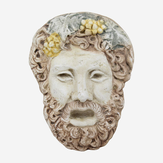 Wall Decor Mask of Dionysus Handmade Ceramic Material 15x4x11.5cm