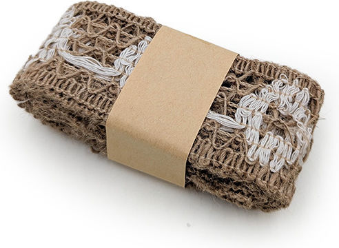 Paper Ribbon Floral Beige 2m