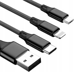 3-в-1 Кабел Iphone Micro USB Type-C Koanni Kb13_черен 3-в-1 Кабел Iphone Micro USB Type-C Koanni Kb13_черен