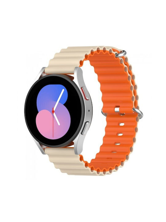 Λουράκι Ocean Silicone Dual Color Xiaomi Watch 5 47mm 22mm Starlight Orange