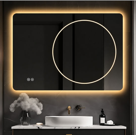 Futura Ορθογώνιος Καθρέπτης Μπάνιου Led Αφής 120x70cm Λευκός