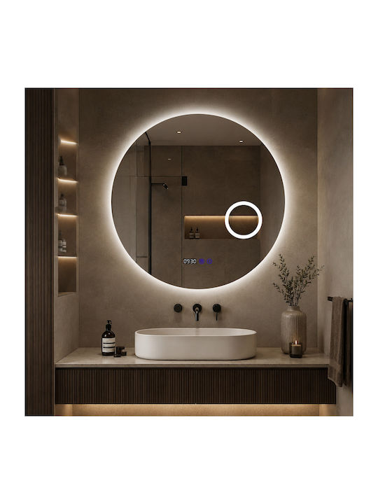 Futura Futura Vergrößerung Rund Badezimmerspiegel LED Berührung 70x70cm Weiß