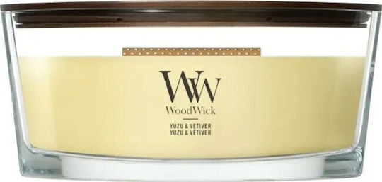 WoodWick Αρωματικό Κερί Σόγιας σε Βάζο με Άρωμα WoodWick Yuzu & Vetiver Elipsa scented candle — Elipsa format elliptical jar Net weight 453.6 g Fragrance Yuzu citrus blended with Vetiver woody earthy Product code MPN 2238138 EAN Barcode 5038581187952 Brand WoodWick Features the 453.6gr