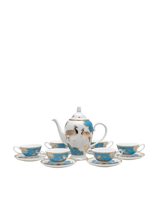 Beauty Home Art 7714 Σετ Τσαγιού από Πορσελάνη Μπλε 1250ml 13τμχ