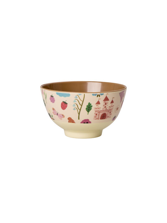 Rice Round Serving Bowl Made of Pink Melamine